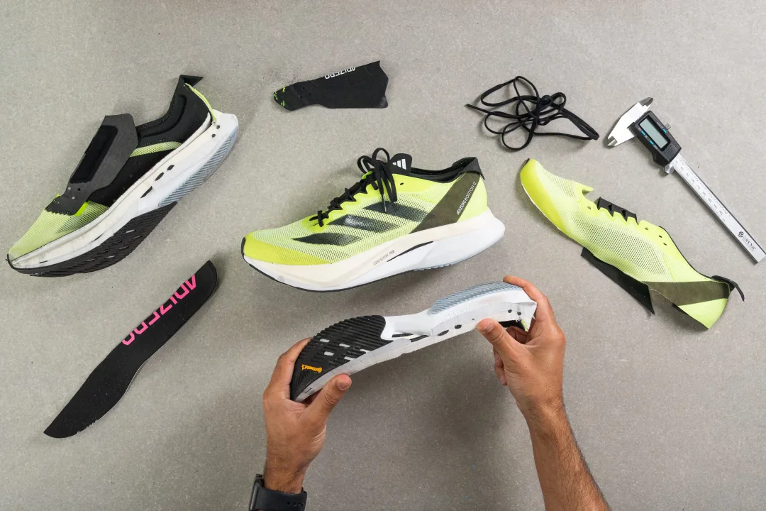 En løbeskos forskellige dele